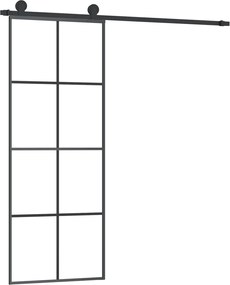 vidaXL Ușă glisantă cu set feronerie, 76x205 cm, sticlă ESG/aluminiu