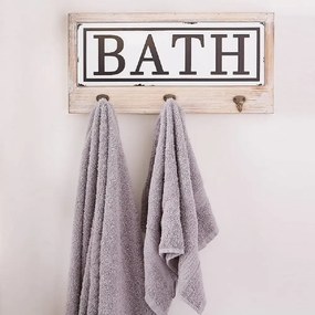 Cuier pentru prosoape cu 3 agatatori Bath Homs 35 x 25 cm, maro rustik