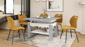 Mazzoni BRAWO Beton Millennium/Alb - MĂSUȚĂ DE CAFEA CU BLAT EXTENSIBIL ȘI RIDICABIL MASĂ CU RAFT