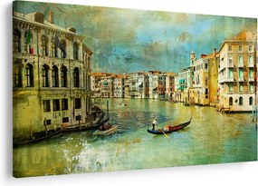 Tablou - Canalul de la Veneția și gondole (90x60 cm)