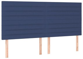 3116500 vidaXL Tăblii de pat, 4 buc, albastru, 100x5x78/88 cm, textil