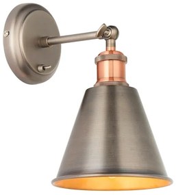 Endon 92866 - Aplică spot de perete HAL 1xE27/10W/230V crom mat/cupru