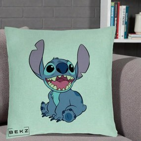 Perna Personalizata Stitch Zambitor, 40x40 cm, Verde Menta, Husa Detasabila, Perna Inclusa, BEKZ®