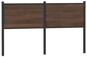 vidaXL Tăblie de pat de schimb, stejar maro, 135 cm, lemn prelucrat și oțel