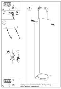 Spot KEKE 1xGU10/40W/230V 30 cm stejar Sollux SL.1041
