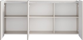 Comodă suspendată Malmi trei uși 150 cm - cashmir / crema bianca / negru