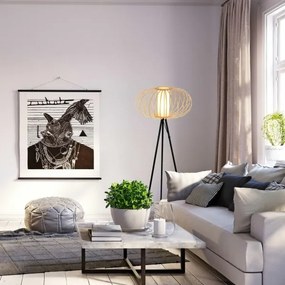 Briloner 1759011 - Lampă de podea 1xE27/10W/230V bambus/negru