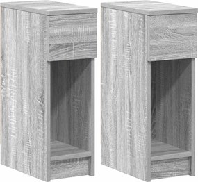 vidaXL Noptiere cu sertar 2 buc Gri Sonoma 20x36x60 cm