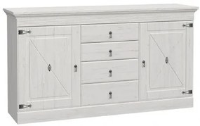 Bufet Encanto, Pin Alb, 93.5 x 45 x 171.5 Cm