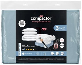 Cutii de depozitare sub pat 3 buc. din plastic cu vacuum 65x45x15,5 cm Blue Edition – Compactor