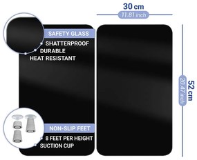 Protecții de aragaz 2 buc. din sticlă temperată 30x52 cm Universal – Wenko