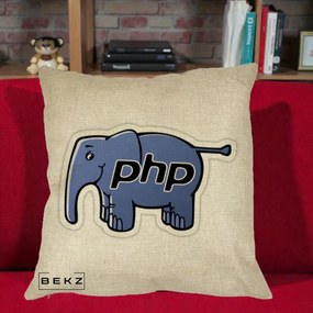 Perna Personalizata PHP Elephant, 40x40 cm, Crem, Husa Detasabila, Perna Inclusa, BEKZ®