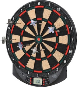 HOMCOM Țintă Electronică Darts, 6 Săgeți, Panou Scor Digital, 44x39.5x2.2cm, Negru, pentru Divertisment Acasă | Aosom Romania
