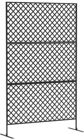 Outsunny Separator de mediu pentru exterior, Ecran de oțel pentru terasă, Verandă, Grădină, Grilă independentă, Oțel, Negru | Aosom Romania