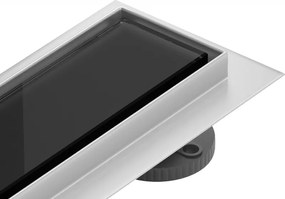 Mexen Flat 360° MGB canalizare liniară rotativă 50 cm, sticlă neagră - 1026050-40