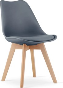 OFERTA Scaun gri inchis BALI MARK cu picioare din lemn de fag II. calitate