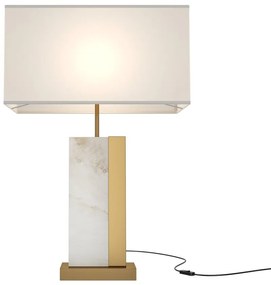 Veioza, lampa de masa design modern Bianco alama, alb 45cm