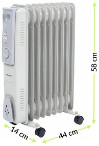 Radiator ulei HH-1011, 9 piese, 800W/1200W/2000W