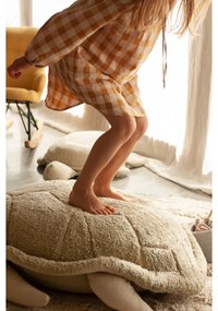 Fotoliu puf pentru copii verde/crem Mrs. Turtle – Lorena Canals