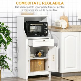 HOMCOM Dulap Bucătărie pentru Cuptor cu Microunde cu Sertar și Dulap 2 Uși Alb | Aosom Romania