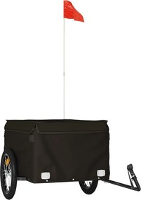 vidaXL Remorcă pentru biciclete, negru, 45 kg, fier