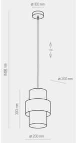 Lustră pe cablu CALISTO 1xE27/15W/230V aurie/neagră