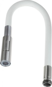 Pipa flexibila pentru baterie bucatarie, cu 2 functii, alb, Deante Luno Alb