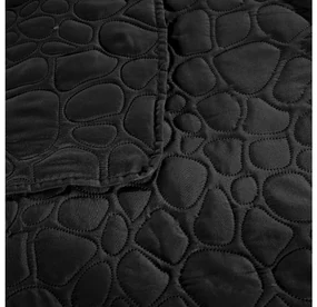 Cuvertura neagra pentru pat cu model STONE Dimensiuni: 200 x 220 cm