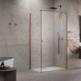 Usa de nisa batanta Radaway Essenza KDJ 110 cm sticla 6 mm finisaj cupru periat-transparent deschidere dreapta