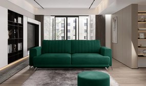 Canapea tapitata, extensibila, cu spatiu pentru depozitare, 250x90x95 cm, Elise 02, Eltap (Culoare: Verde / Lukso 35)