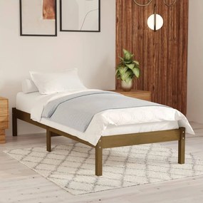810010 vidaXL Cadru de pat, maro miere, 100x200 cm, lemn masiv de pin
