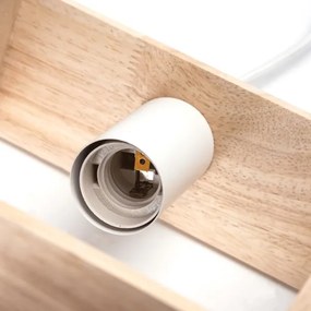 Aigostar - Lustră din lemn pe cablu 1xE27/60W/230V lemn de pin