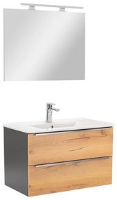 Mobilier complet de baie Vario Trim 80 antracit-stejar