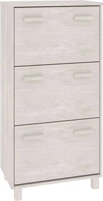 vidaXL Pantofar „HAMAR”, alb, 59,5x35x117 cm, lemn masiv pin