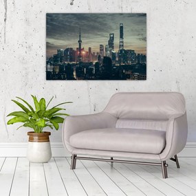 Tablou cu orașul în amurg (90x60 cm)