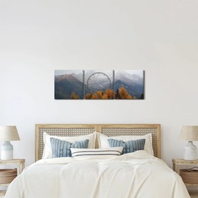 Tablou - Crestele munților (cu ceas) (90x30 cm)