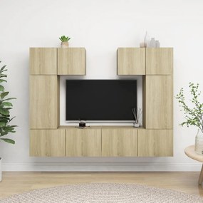 3079013 vidaXL Set comodă TV, 6 piese, stejar sonoma, lemn prelucrat