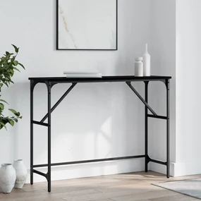834055 vidaXL Măsuță consolă, negru, 100x32x75 cm, lemn compozit