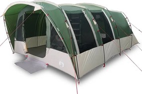 vidaXL Cort de familie tunel pentru 8 persoane, verde, impermeabil