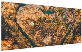 Tablou - Râu în formă de inimă (120x50 cm)