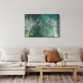 Tablou - Textura de beton cu frunze (90x60 cm)