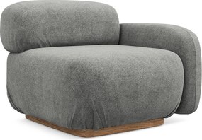 Modul pentru canapea modulară gri cu tapițerie din țesătură bouclé (cu colț pe partea dreaptă) Ailani – Makamii