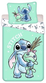 Lenjerie de pat pentru copii verde-mentă din bumbac pentru pat de o persoană 140x200 cm Lilo &amp; Stitch "Buddies" – Jerry Fabrics
