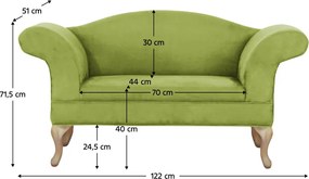 Canapea, verde/stejar, FABRICIO