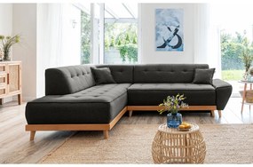 Colțar extensibil cu șezlong pe partea stângă Miuform Dazzling Daisy L, gri închis