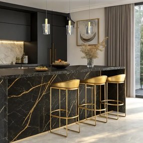 Lustră pe cablu ARCADIA 3xE27/60W/230V auriu/fumuriu