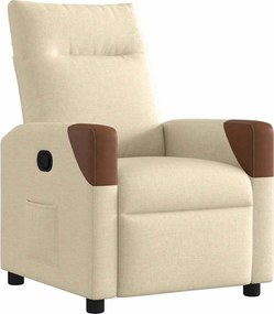 vidaXL Fotoliu rabatabil, crem, material textil