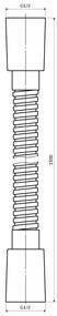 Omnires furtun de dus 150 cm alb 023-XWM