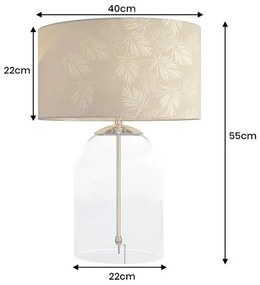 Veioza, Lampa de masa, Sticla, Abajur Auriu, CLASSICO 55cm