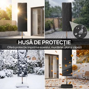 Outsunny Umbrelă Dublă de Grădină 4.7x2.8 m, Umbrelă de Exterior cu Manivelă, Bază Cruce, Saci de Nisip, Husă de Protecție, 12 Spițe, Anti-UV, pentru Terasă și Balcon, Albastru Închis | Aosom Romania